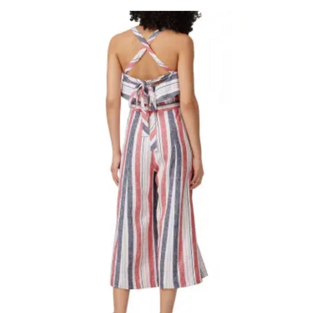 Parker Angie Striped Linen Wide-Leg Jumpsuit - Picture 2 of 8